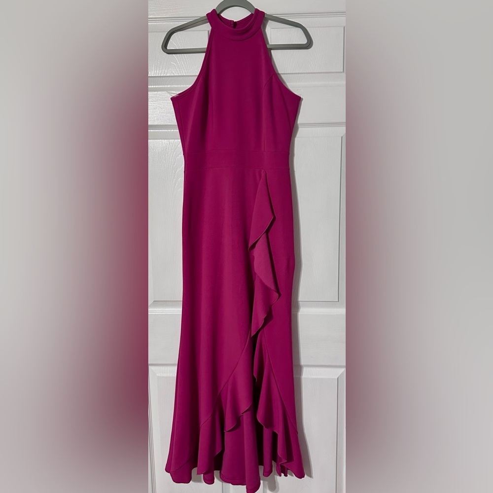 Woosea Elegant Magenta Halter Dress
